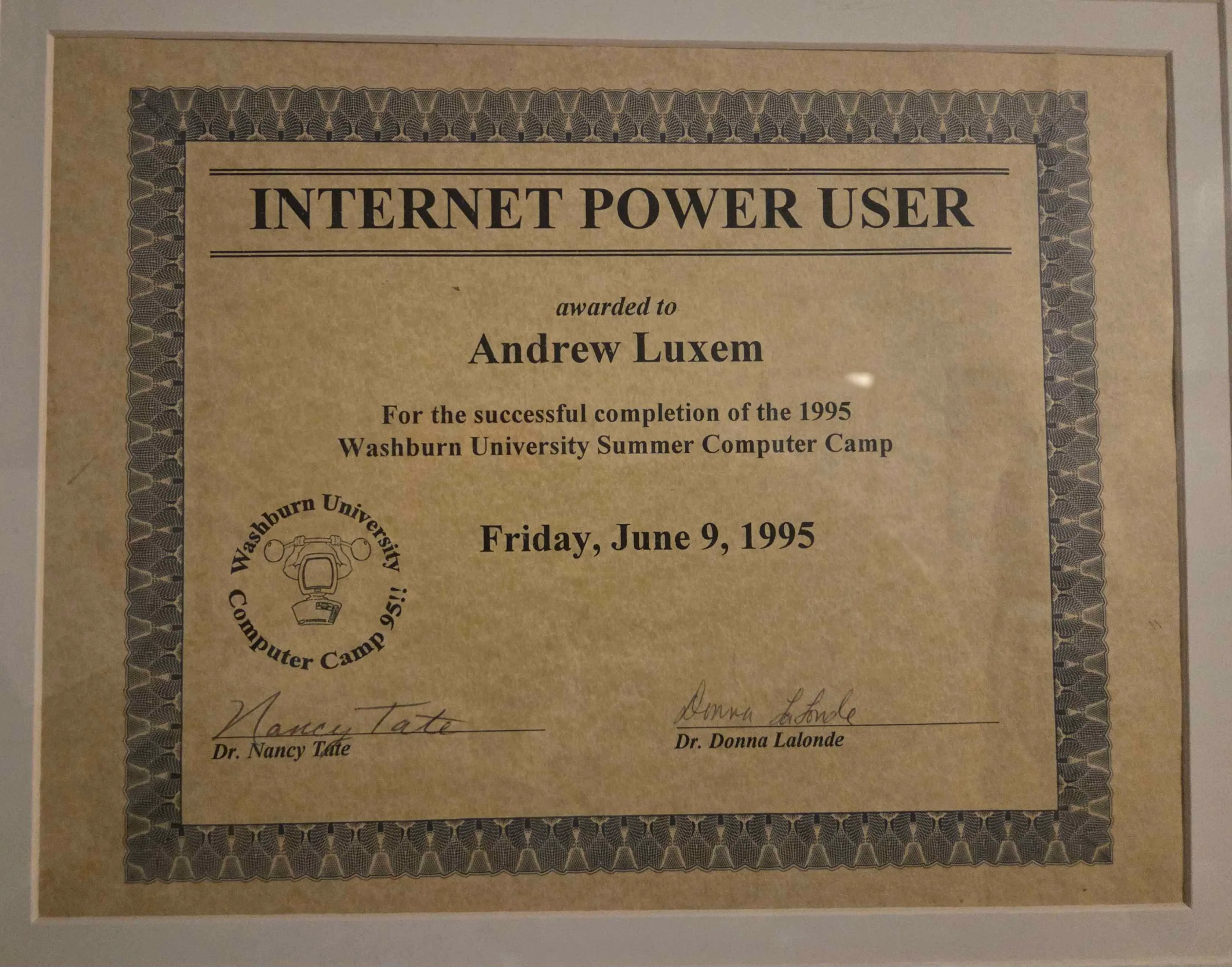 Internet power user certificate